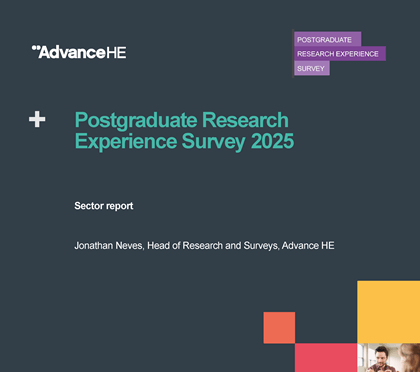 Cover of the sector report from the Postgraduate Research Experience Survey 2025
