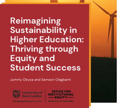 Cover of Reimagining Sustainability in HE report.