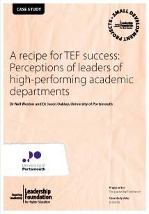 A recipe for TEF success: Perceptions of leaders of high performing academic departments