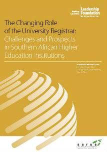 Changing role of the University Registrar