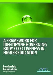 Framework for Identifying Governing Body Effectiveness in Higher Education