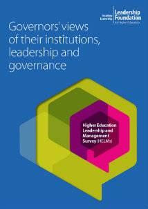 Governors' views of their institutions, leadership and governance