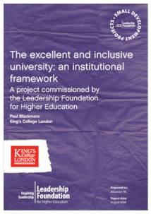The excellent and inclusive university: an institutional framework