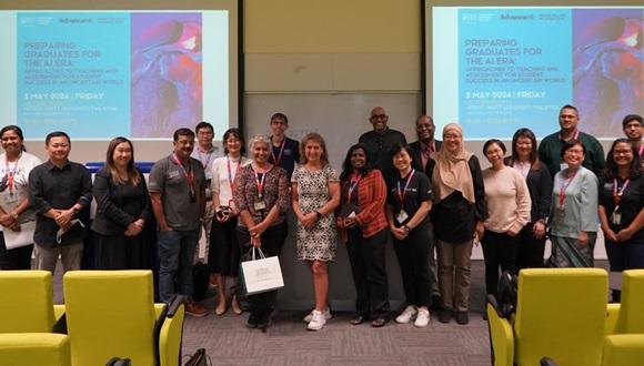 Advance HE's Dr Kay Hack with Senior Fellows on the 'Preparing Graduates for the Era of AI’ workshop at Heriot-Watt University Malaysia