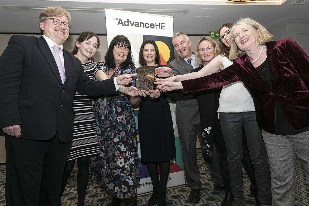 Team celebrating their Bronze Athena Swan award