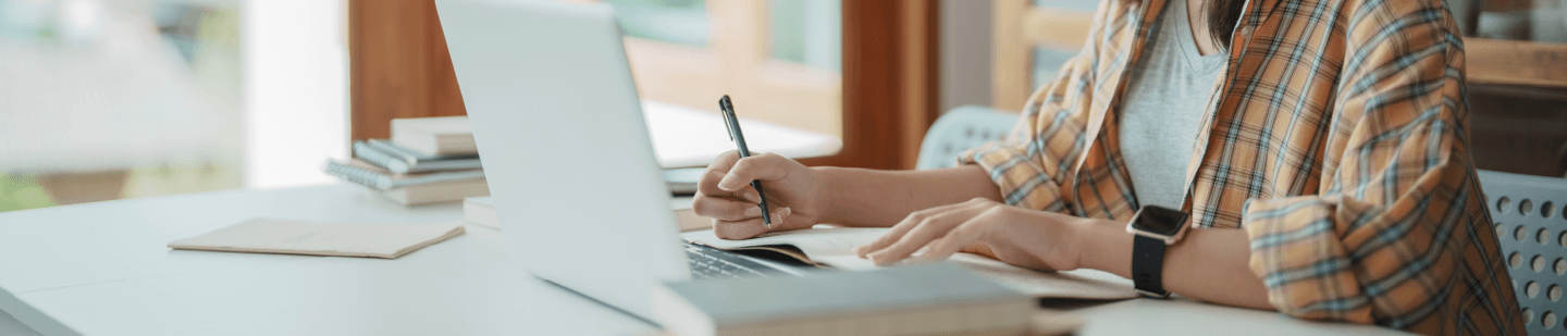 Person working from laptop