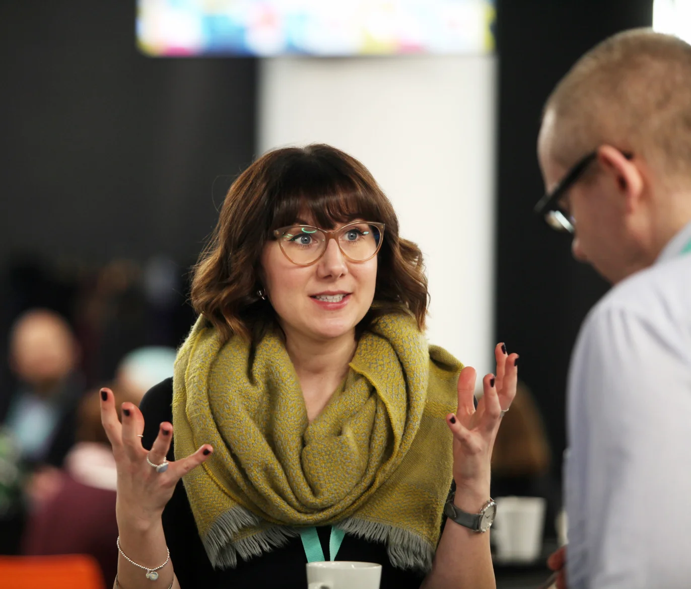 Woman explaining
