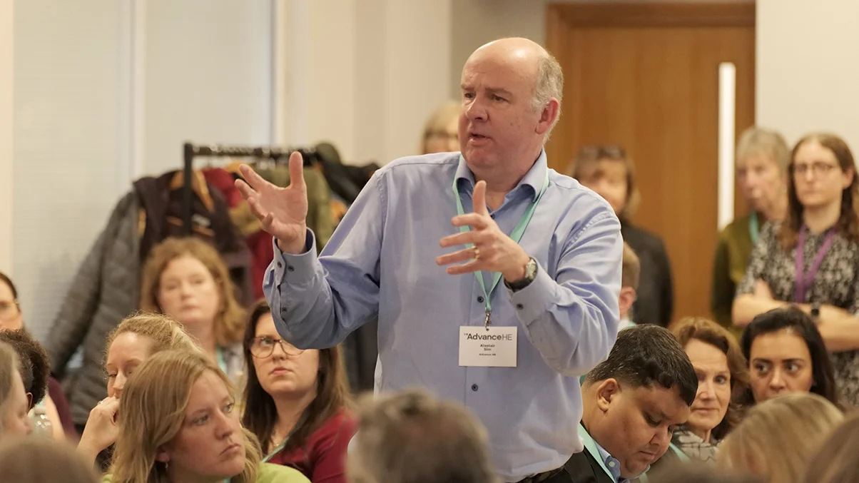 Governance Conference 2025 - Man asking a question in the crowd