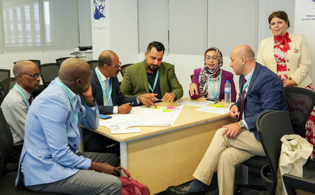 A group of people working together