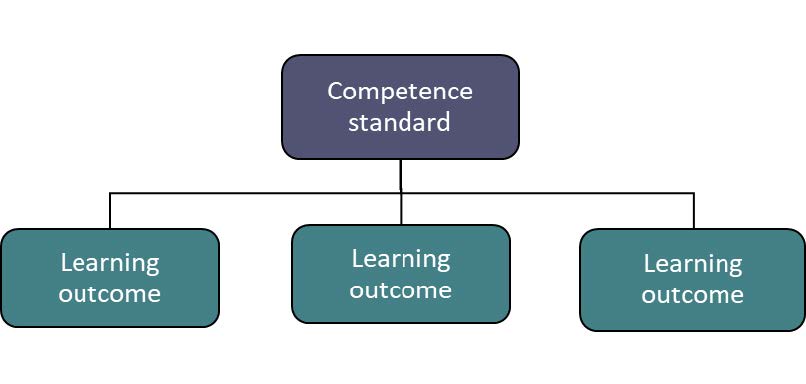 Competence standard and learning outcome diagram