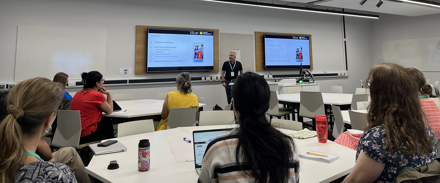 Prof Fabio Arico running a workshop session on evaluative conversation assessments at the Teaching and Learning Conference.