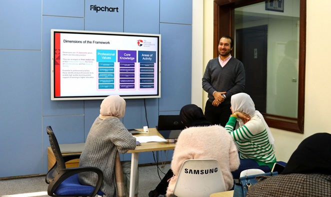 Mostafa Youssef presenting the Essential Frameworks for Enhancing Student Success