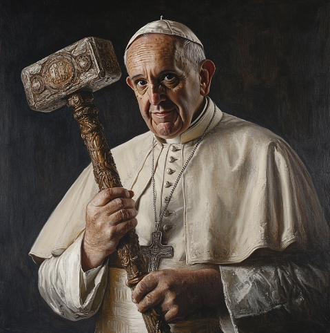 Navigating the Pope's hammer AI generated image