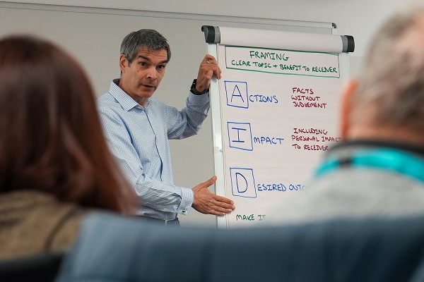 Programme Director Paul Hessey delivers a session on framing conversations on Advance HE's Leading Departments