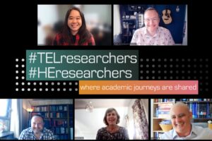 #TELresearchers & #Heresearchers logo